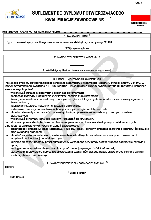 Suplement w języku polskim